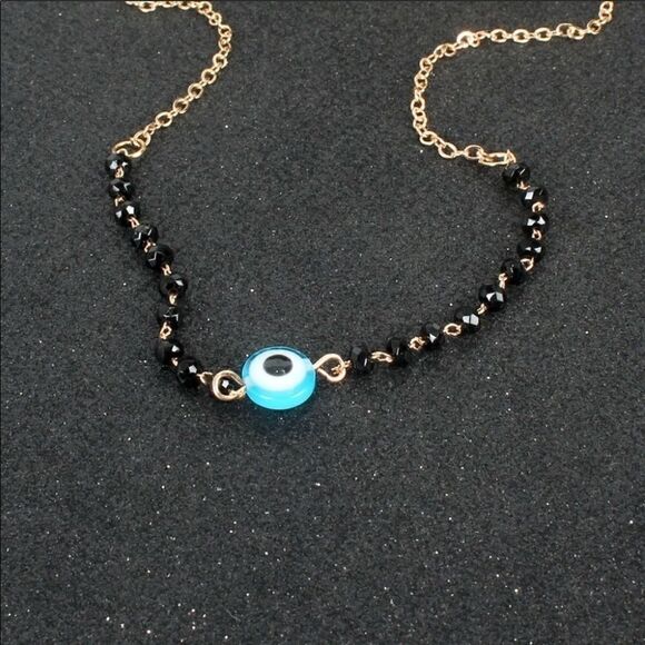 Chocker 🧿 Nazar Acrylic Beads Zinc Alloy stunning - Picture 2 of 6